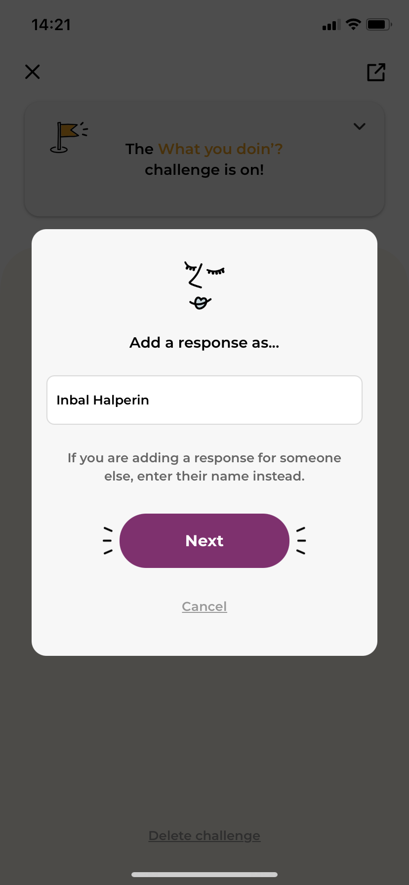 FamilyStars: Add a response as