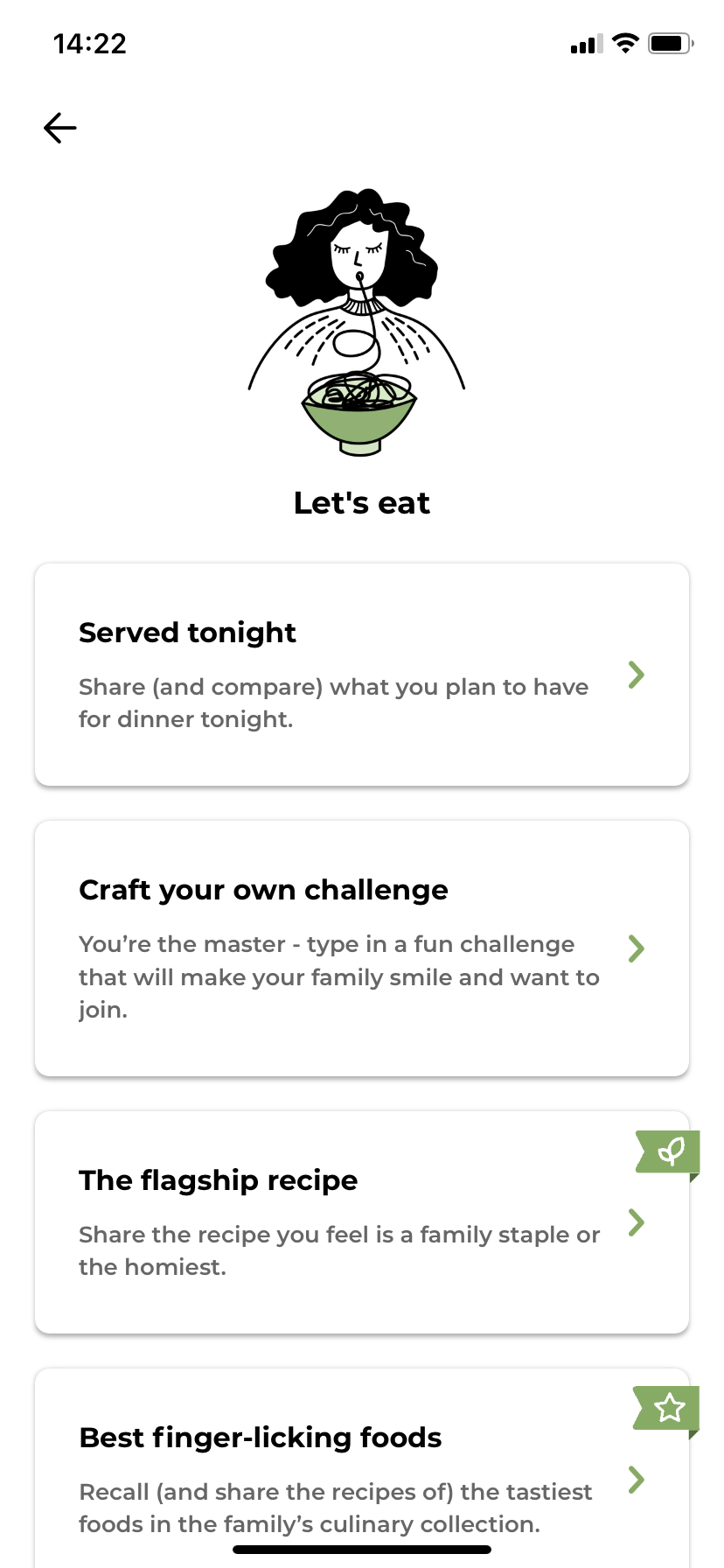 FamilyStars: Let's eat challenges